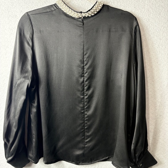 Algo Black Long Sleeves 100% Silk Size S - Picture 2 of 3